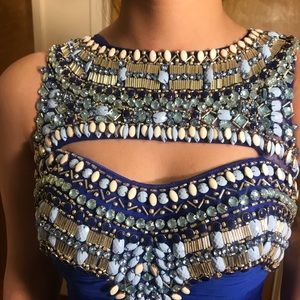 RACHEL ALLAN LONG DRESS BLUE, BRAND NEW